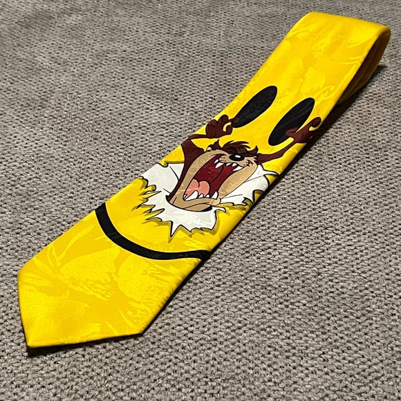 Vintage 1996 Looney Tunes Tasmanian Devil Smiley Face‎ Neck Tie - Picture 1 of 5